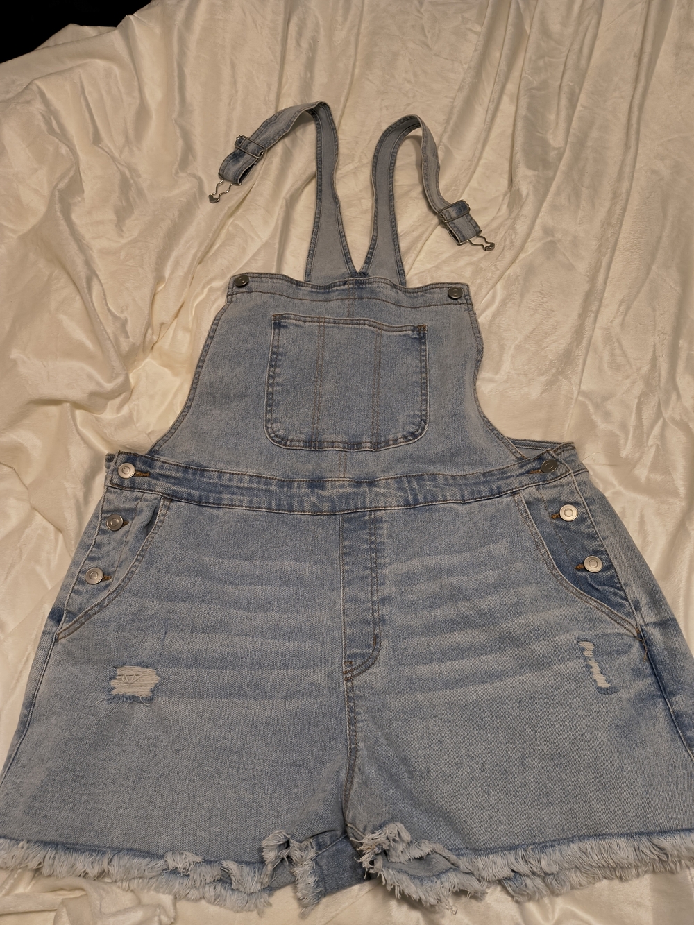 No Boundaries Light Blue Denim Jean Overalls